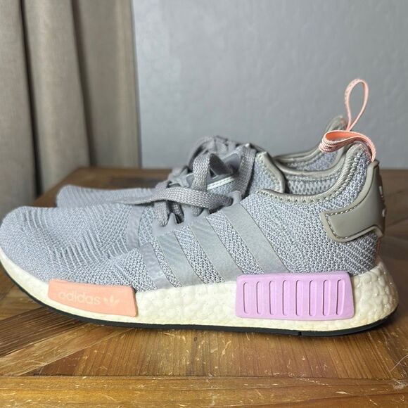 Adidas Gray and Pink Sneakers with Knit Fabric and Chunky Sole - Picture 3 of 9
